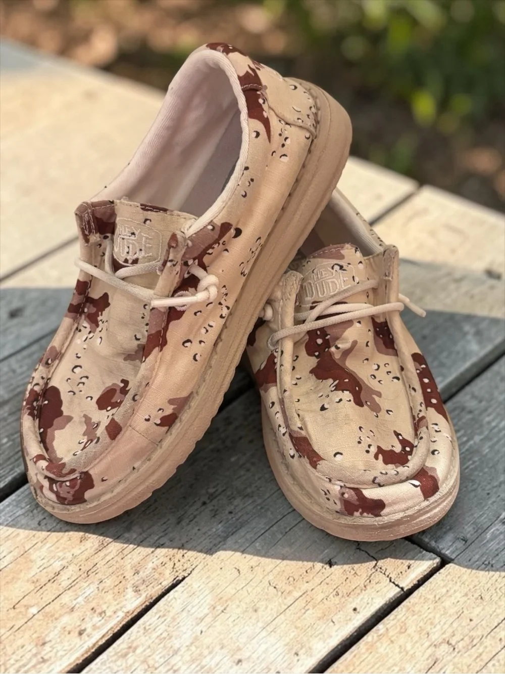 Hey Dude Wally Youth Desert Camo Slip-On Shoes Kids Size 2